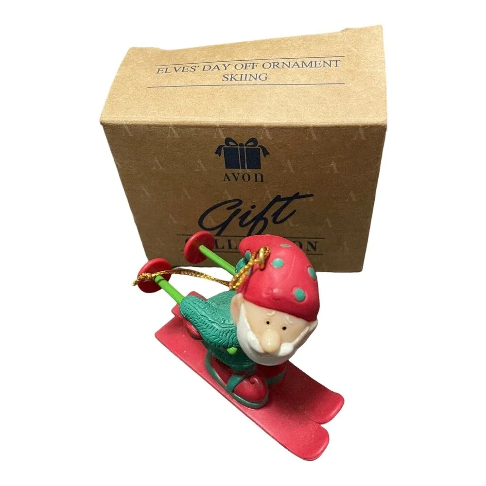 Avon Gift Collection Elves' Day Off‎ Skiing Ornament